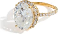 YS GEMS Lab Created Moissanite Halo Ring
