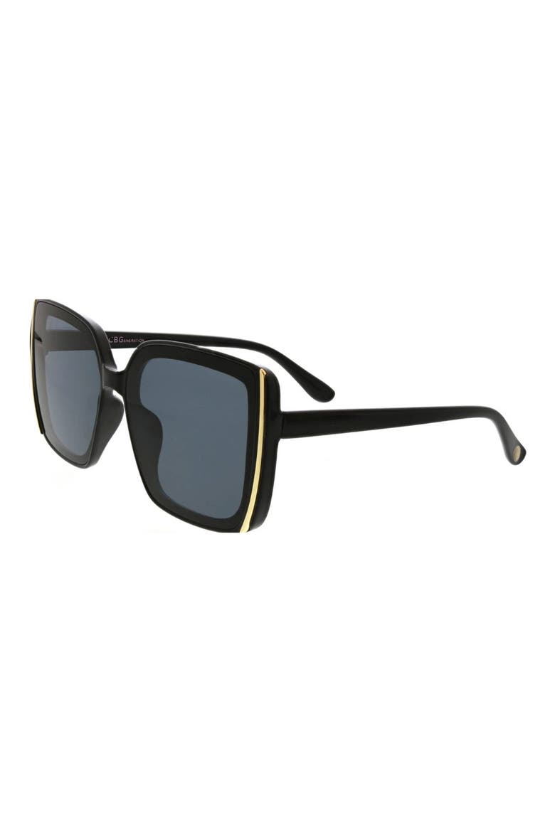 61mm Oversize Square Sunglasses, Alternate, color, BLACK