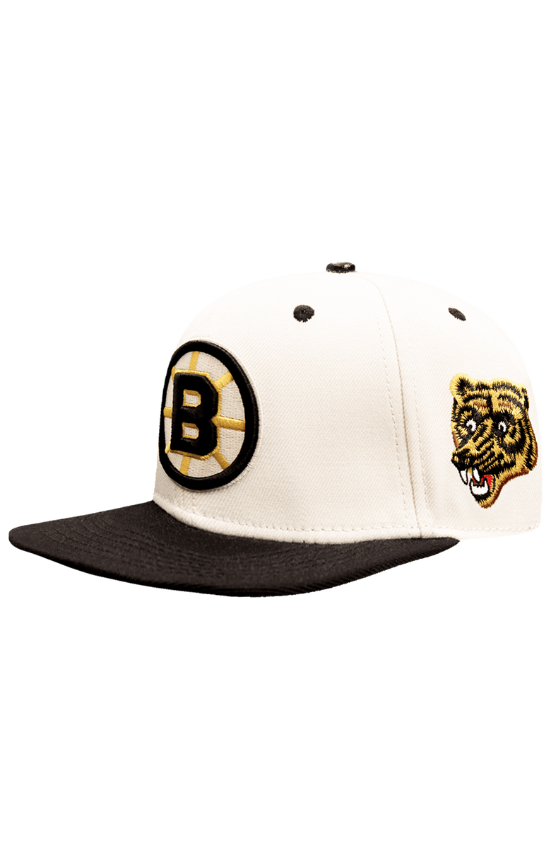PRO STANDARD Men's Pro Standard Cream Boston Bruins Retro Classic Logo Snapback Hat, Alternate, color,