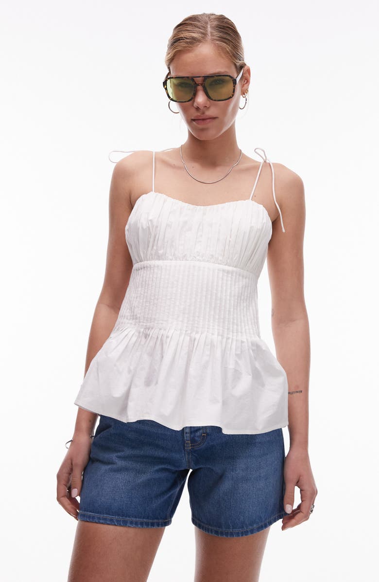 Topshop Editor Denim Shorts, Alternate, color, Medium Blue