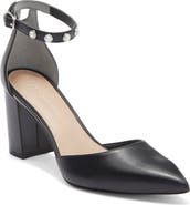 Stuart Weitzman Faux Pearl Block Heel Pump