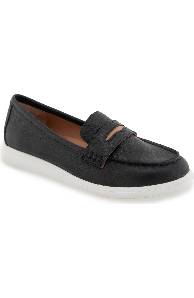Gentle Souls Bailey Metallic Penny Loafer, Main, color, Black Leather