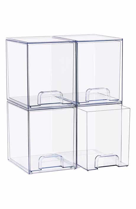 Set of 4 Stackable Clear Acrylic Drawers