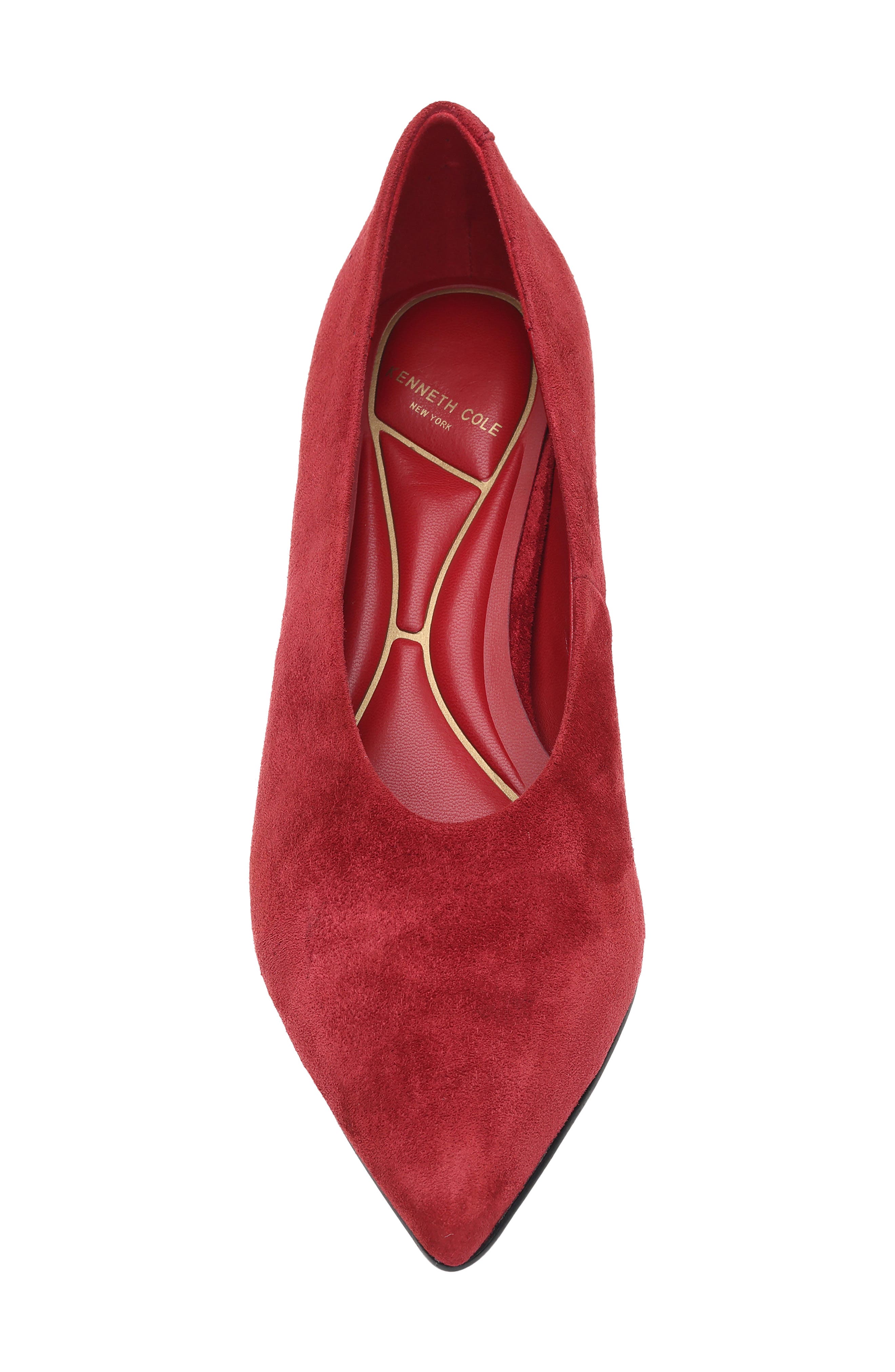 Ophelia Pointed Toe Pump, Alternate, color, RED SUEDE