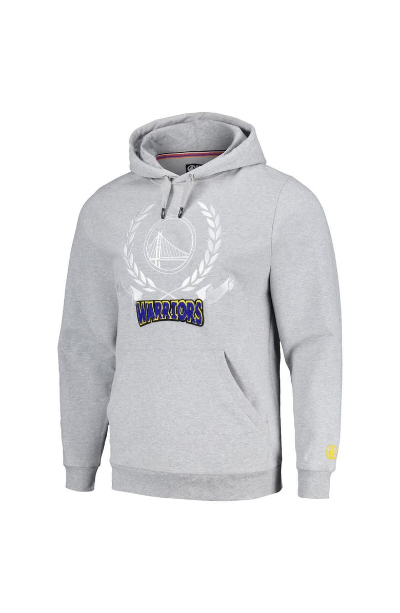 FISLL Unisex FISLL Heather Gray Golden State Warriors Heritage Crest Pullover Hoodie, Alternate, color,