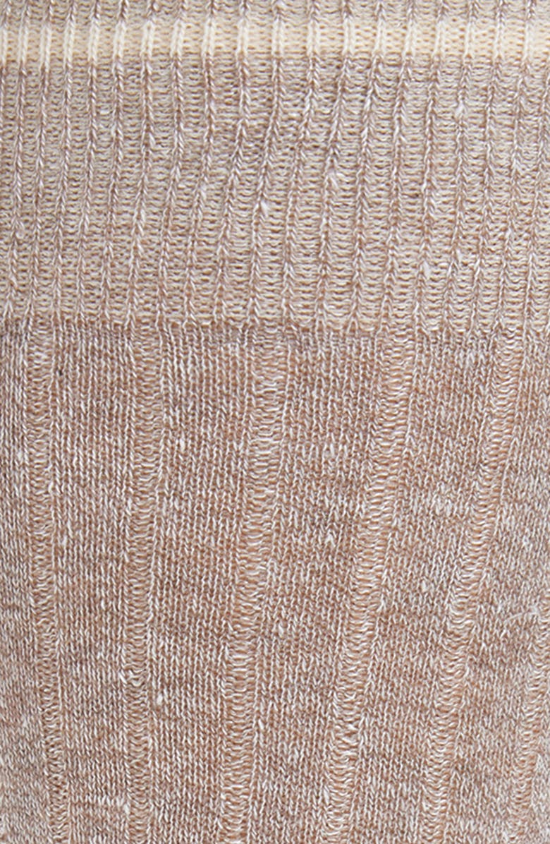 Nordstrom Ribbed Linen Blend Dress Socks, Alternate, color, Taupe