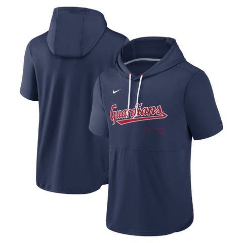 Men's Nike Navy Cleveland Guardians Springer Short Sleeve Team Pullover Hoodie