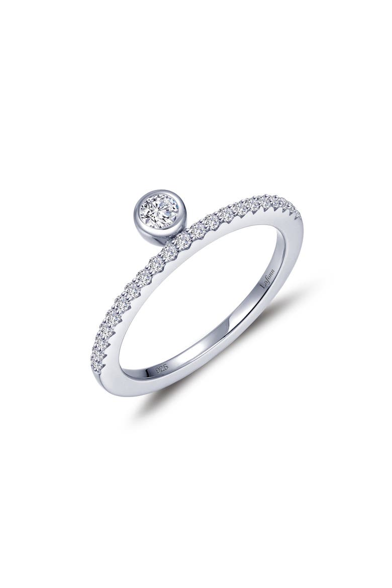 Simulated Diamond Half Eternity Ring, Main, color, SILVER