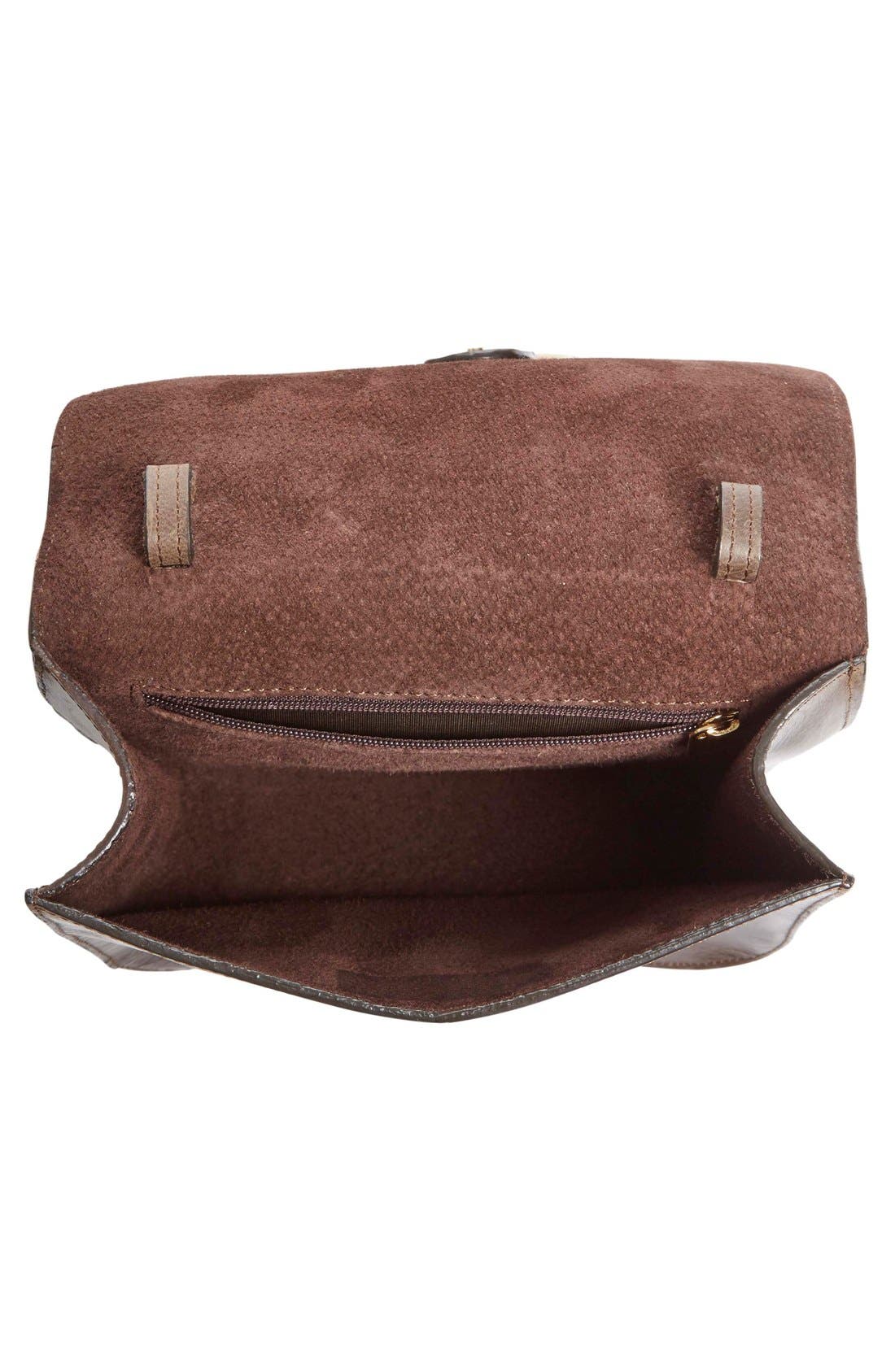 'Palma' Springbok & Leather Crossbody Bag, Alternate, color, BROWN/ NATURAL