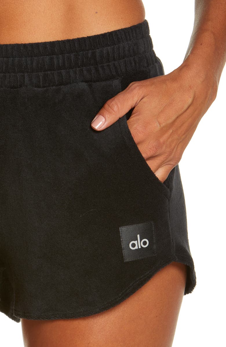 Alo Beachside Terry High Waist Shorts, Alternate, color,