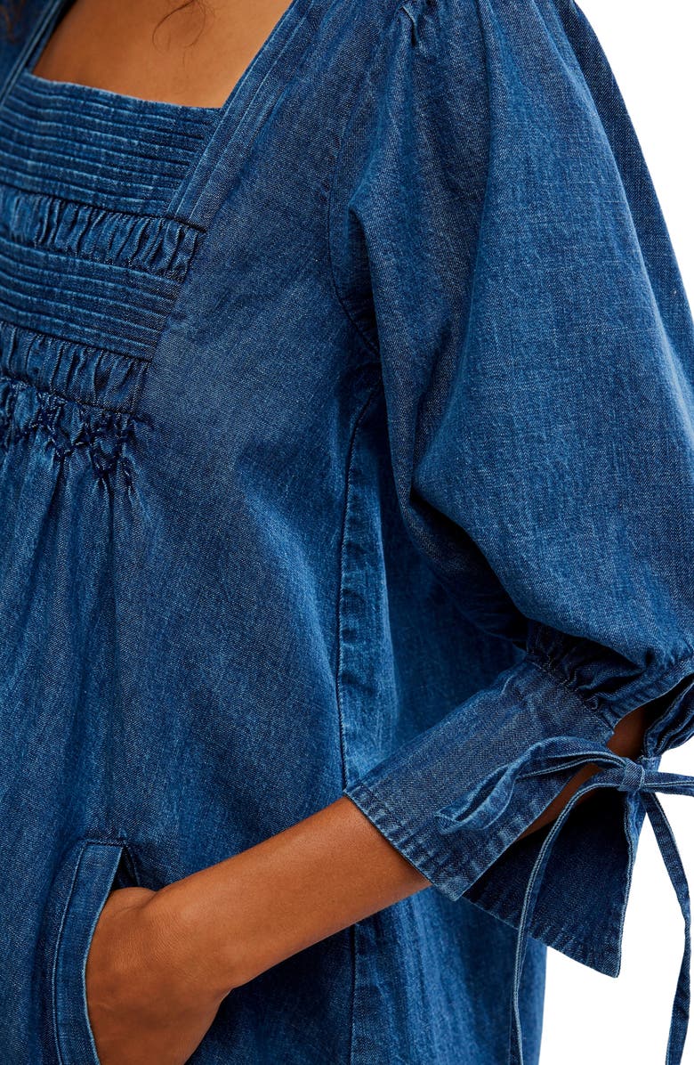 Free People Sonora Chambray Minidress, Alternate, color, Midnight Rinse