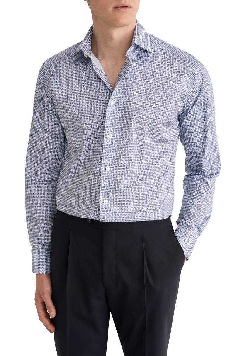 Contemporary Fit Micro Print Shirt, Main, color, MEDIUM PURPLE