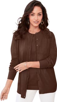 Jessica London Fine Gauge Button Front Cardigan