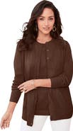 Jessica London Fine Gauge Button Front Cardigan
