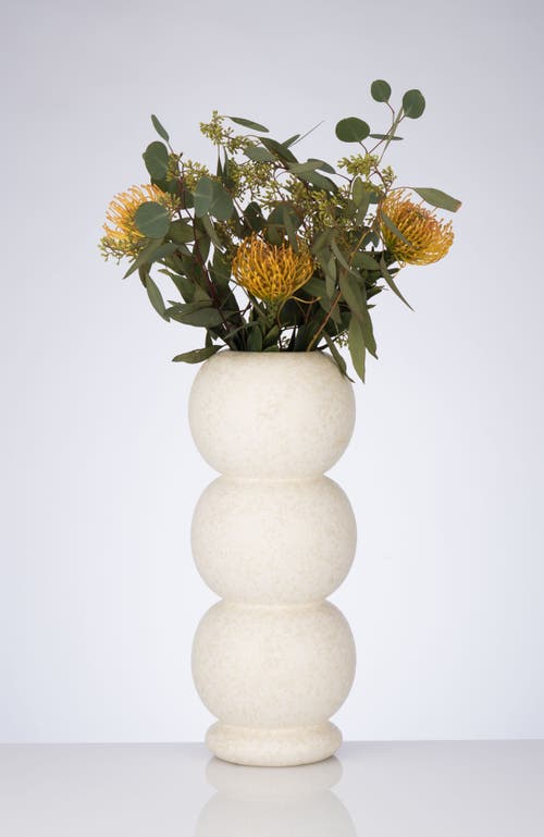 Dina Decor Stacked & Chic Vase In White