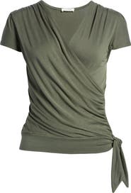Loveappella Faux Wrap Top