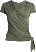 Loveappella Faux Wrap Top