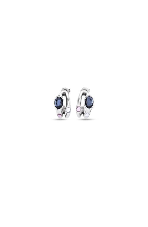 Unode50 Multicolor Crystal Accent Earrings In Silver