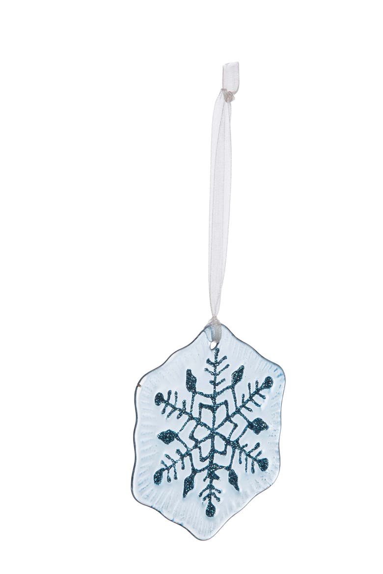 Icy Snowflake Glass Christmas Tree Ornament Assortment of 3, Alternate, color, Clear