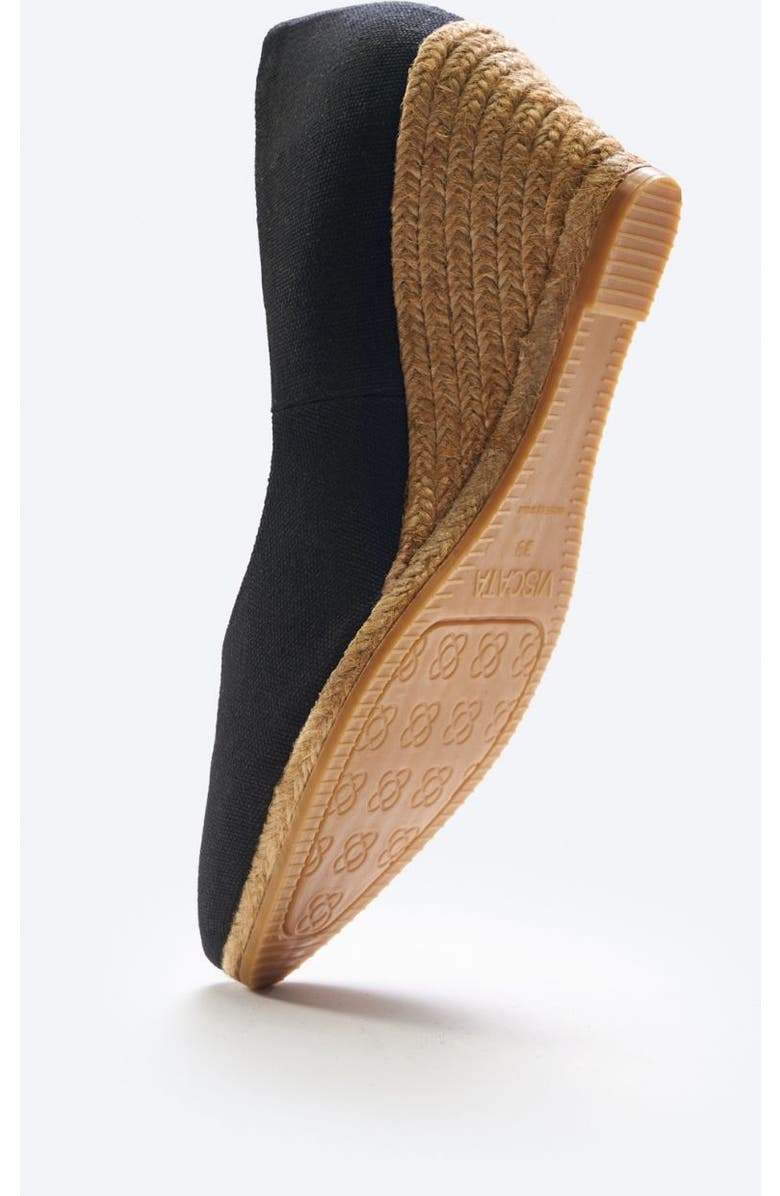 VISCATA Roses Canvas V Cut Espadrille Wedges, Alternate, color, Black