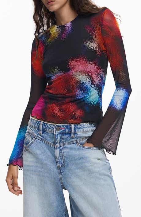 Desigual Long Sleeve Mesh T-Shirt