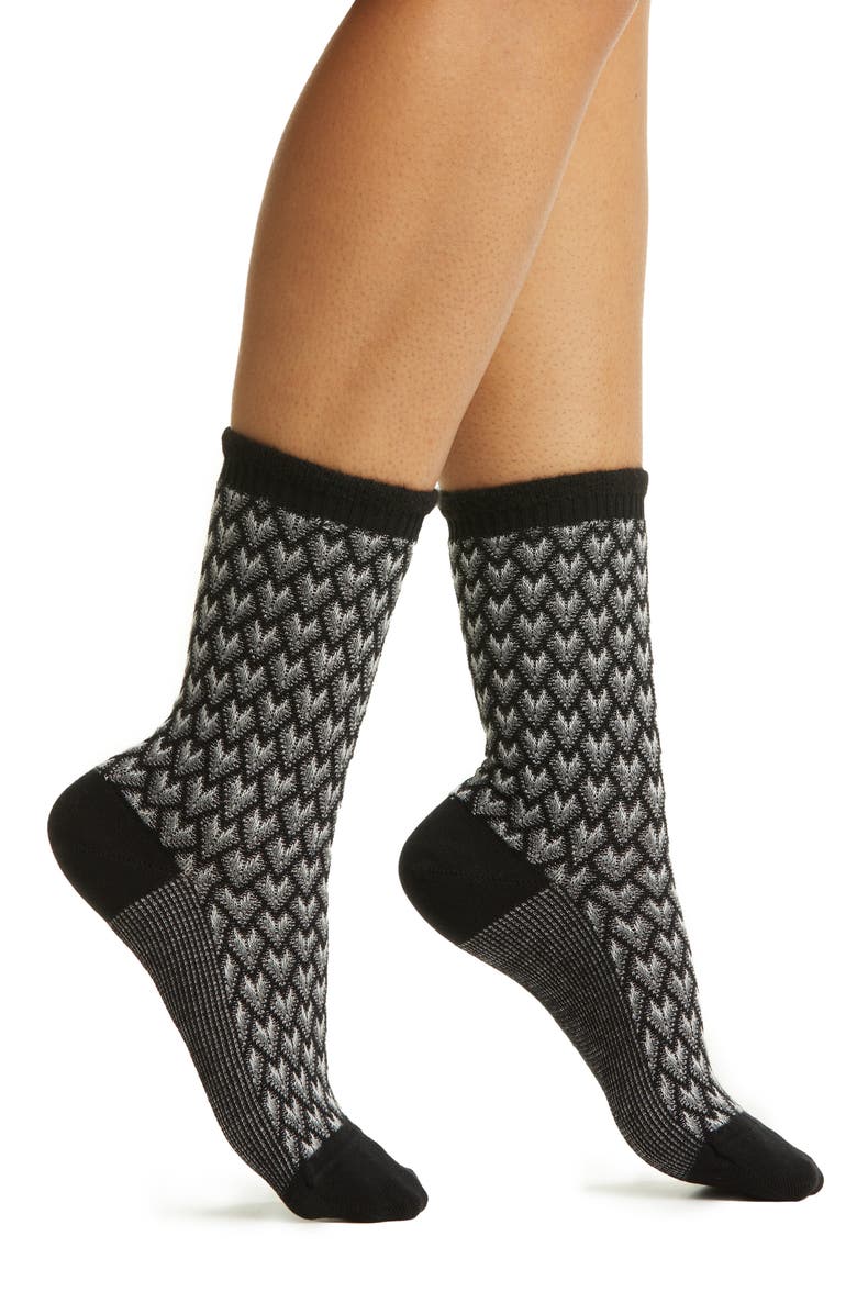 Oroblu Jacquard Deco Crew Socks, Main, color,