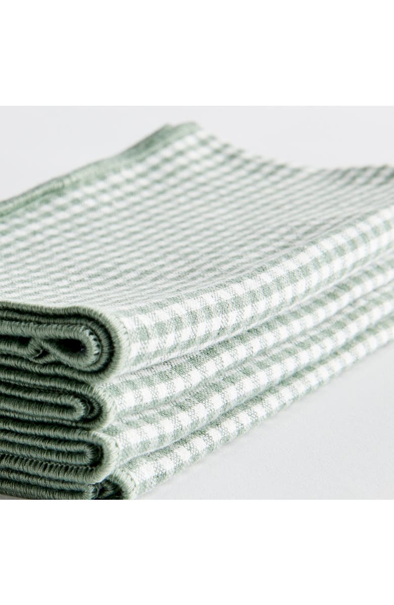 Napa Home & Garden 18" Vibrant Green Plaid Cotton Dinner Napkins Set of 4 for Dining & Table Decor, Alternate, color, Green