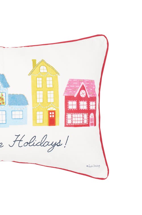 C & F Home C&f Home Village Holiday Printed & Embellished Christmas Throw Pillow In White