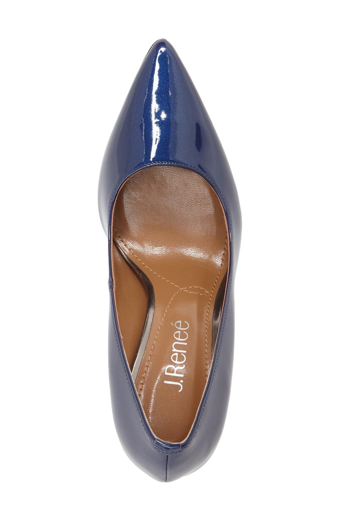Maressa Pointed Toe Pump, Alternate, color, NAVY FAUX PATENT