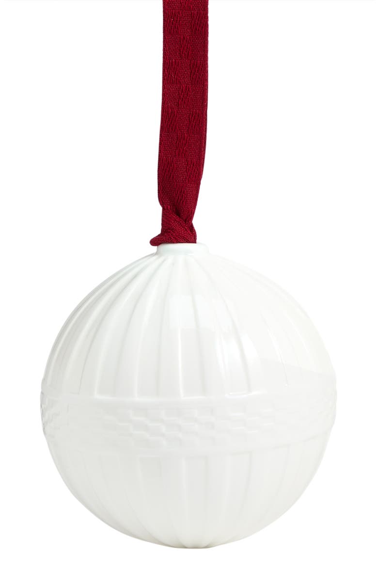 Festive Fluted Bone China Ornament, Main, color, WHITE