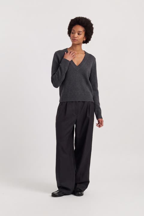 Wool-Cashmere V-Neck Sweater