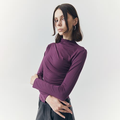 Ats Mira Long Sleeve Top In Purple