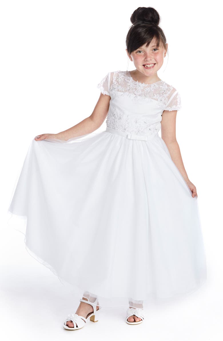 Lauren Marie Beaded Lace Bodice First Communion Dress, Alternate, color, 
