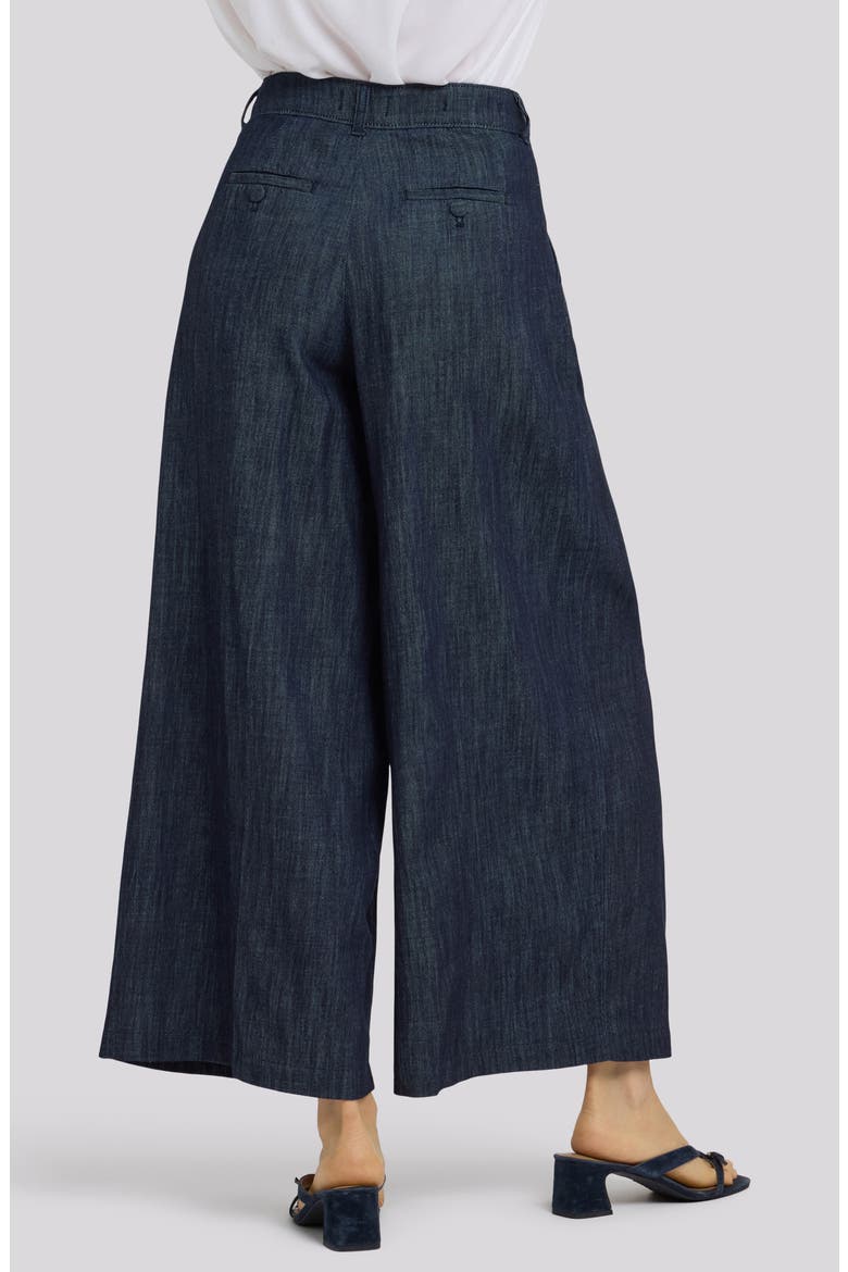 Giselle Pleated Wide Leg Ankle Jeans, Alternate, color, DARK INDIGO