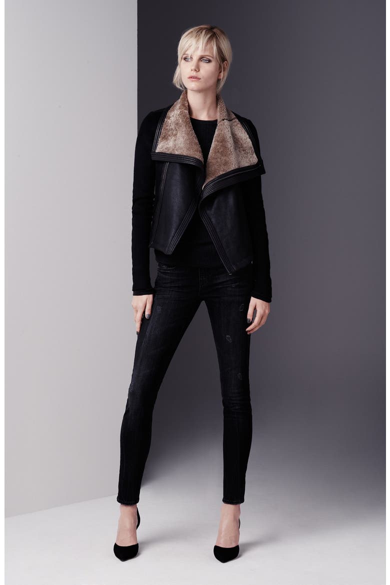 Destroyed Skinny Stretch Ankle Jeans, Alternate, color, DESTRUCTED BLACK