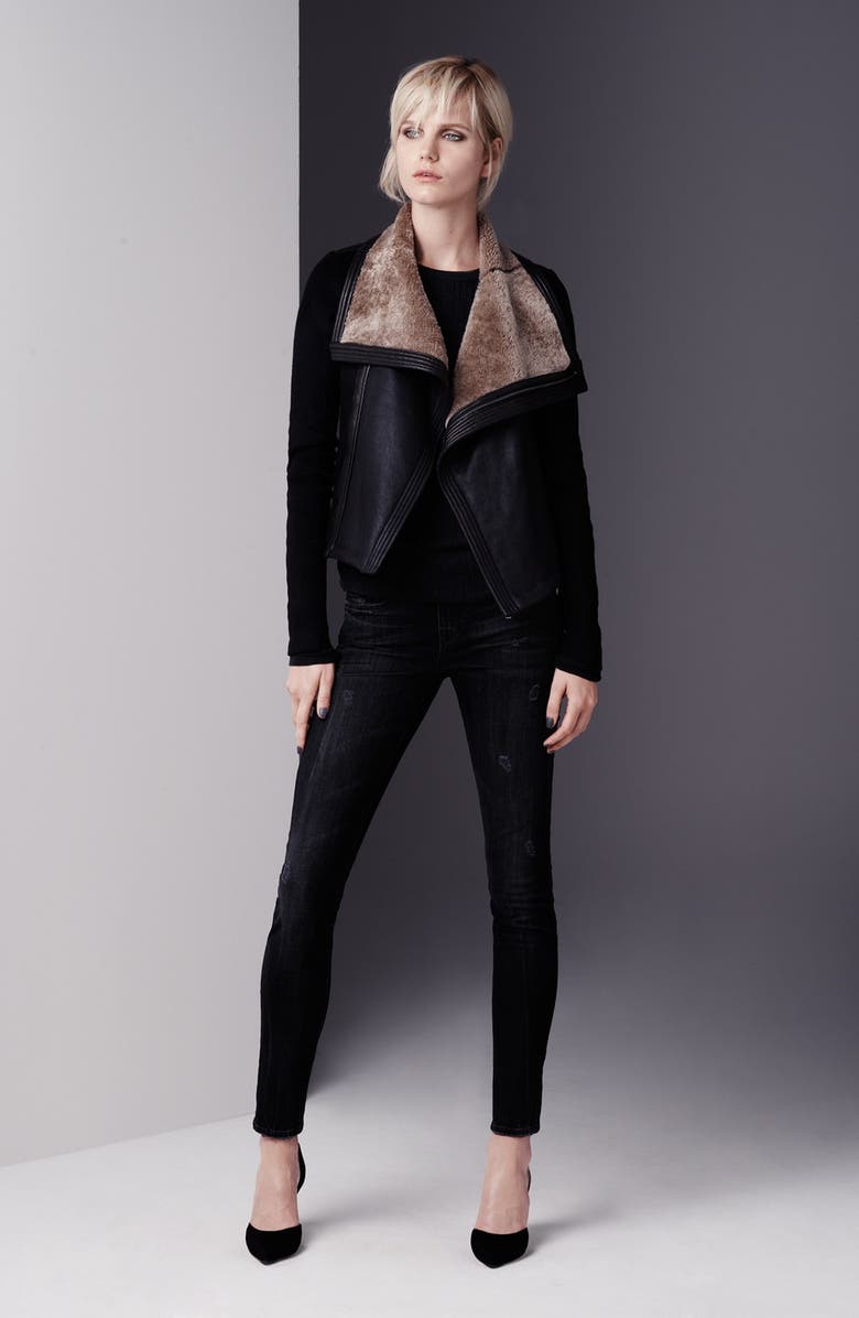 Vince Destroyed Skinny Stretch Ankle Jeans, Alternate, color, 