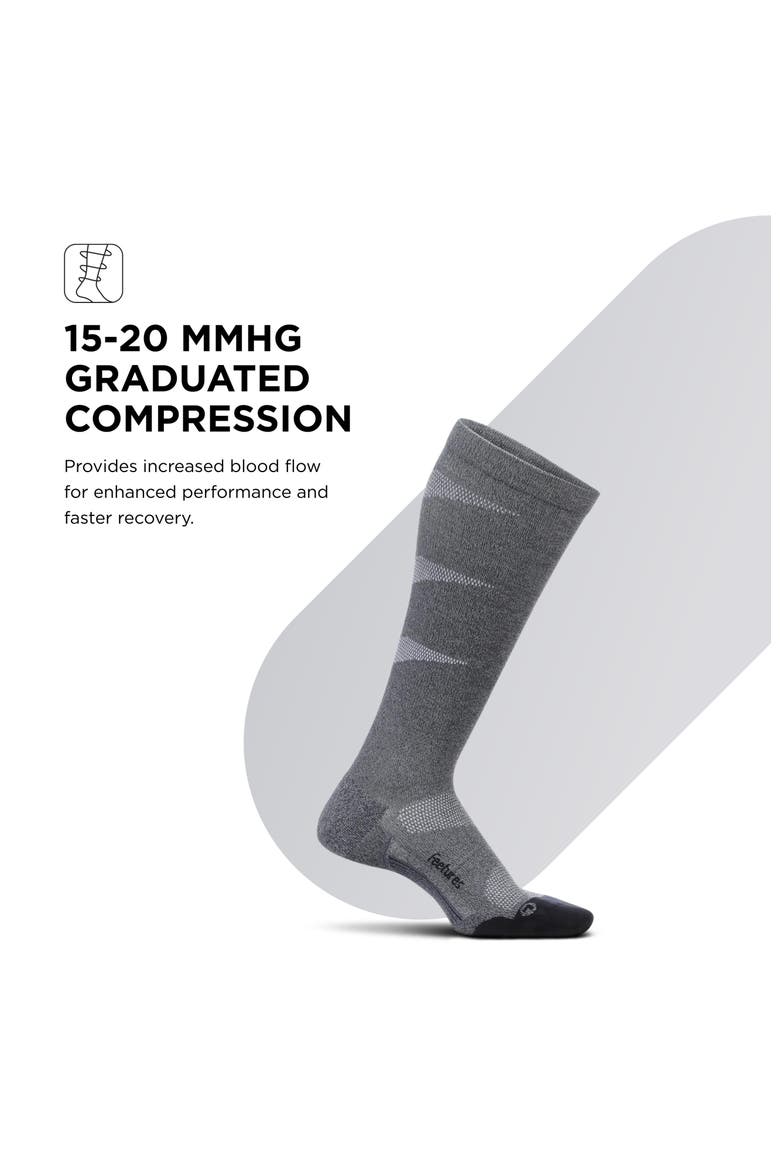 Graduated Compression Light Cushion Knee High Compression Socks, Alternate, color, Gray