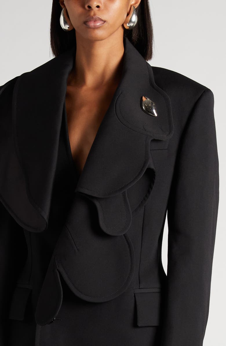 Bottega Veneta Rabbit Lapel Compact Wool Blazer, Alternate, color, 