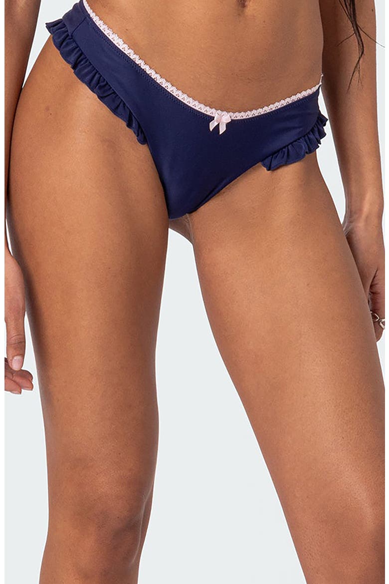 Maggie Ruffle Bikini Bottoms, Alternate, color, NAVY