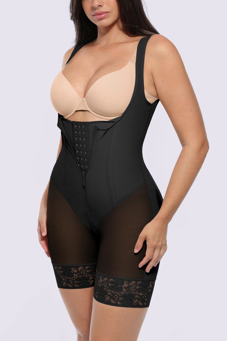BOOT-YEAH AirSlim® Open Bust Tummy Control Bodysuit, Alternate, color, Black
