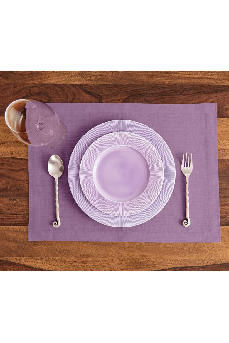 Linen Placemats Set of 4, 14 x 19" - Diana, Alternate, color, Mulberry