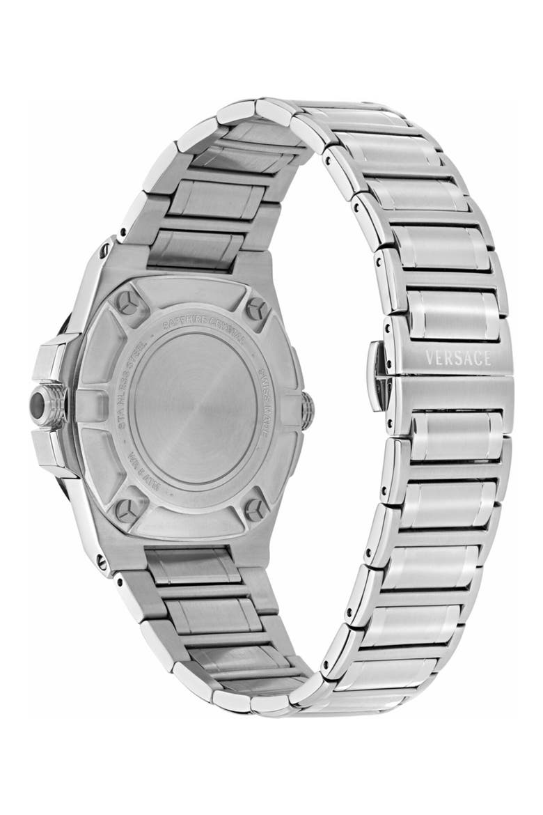 Greca Reaction GMT Bracelet Watch, 44mm, Alternate, color, STEEL/BLUE
