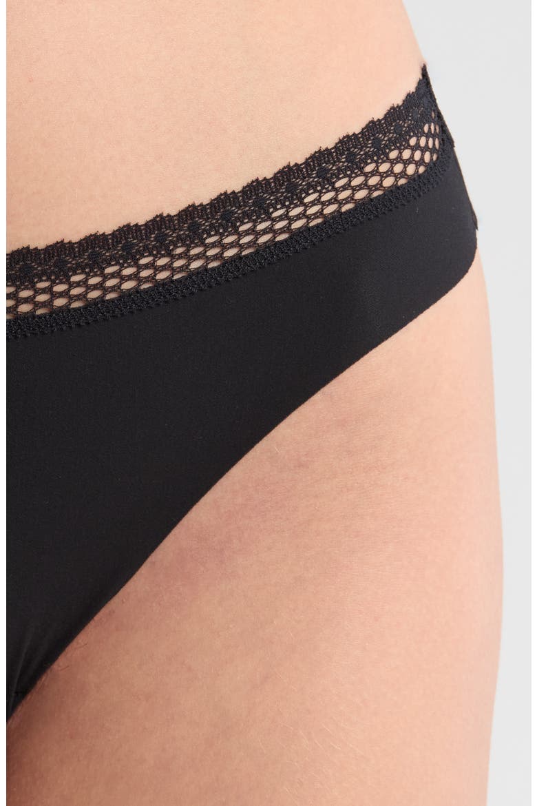 Cozy Chic Thong, Alternate, color, BLACK