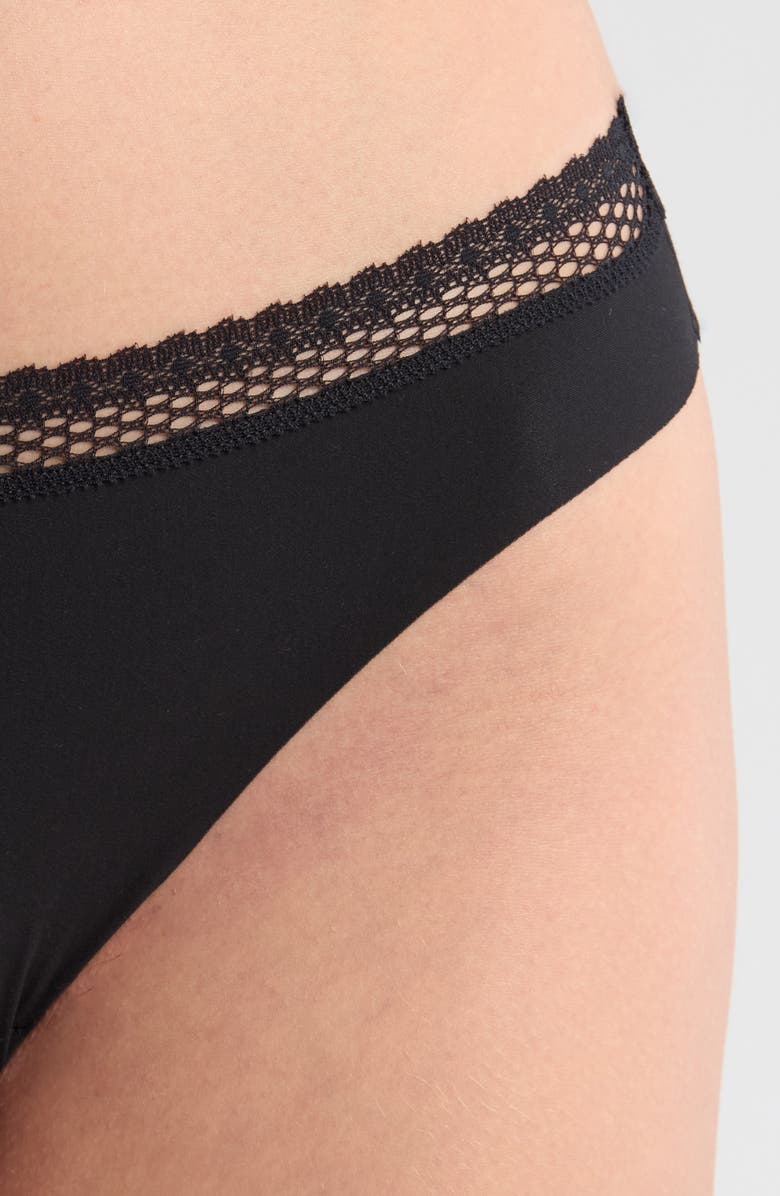 Chantelle Lingerie Cozy Chic Thong, Alternate, color, Black