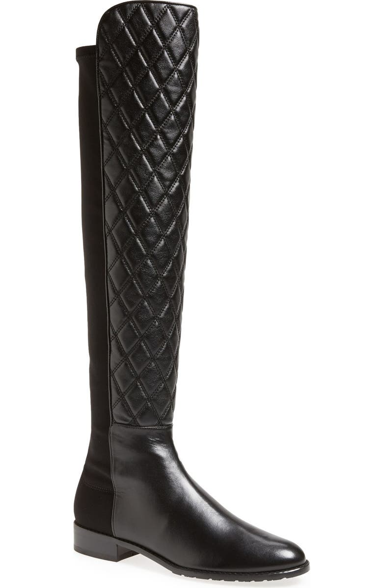 Stuart Weitzman 'Quiltboot' Nappa Leather Over the Knee Boot, Main, color,