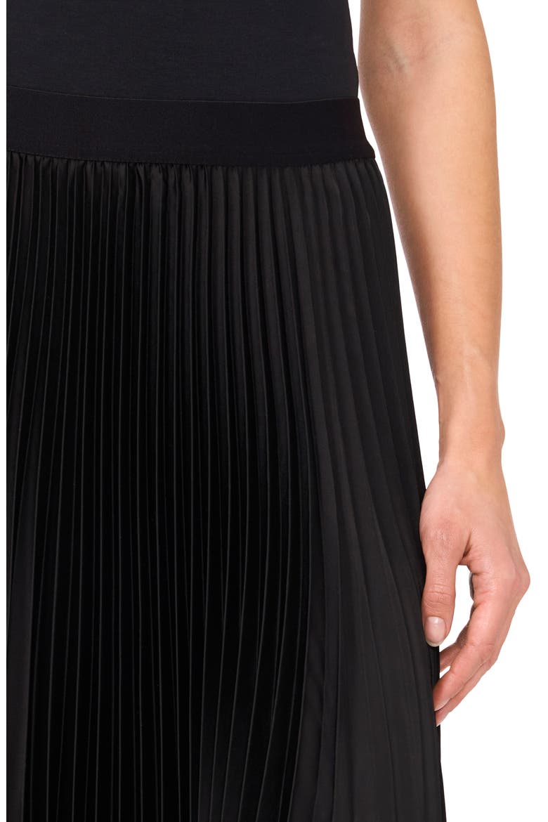 Pleated Slit Hem Midi Skirt, Alternate, color, RICH BLACK 060