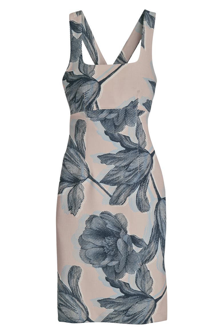 Floral Sheath Dress, Alternate, color, SAND MULTI