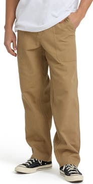 Billabong Stamped Garage Relaxed Straight Leg Patch Pocket Canvas Pants