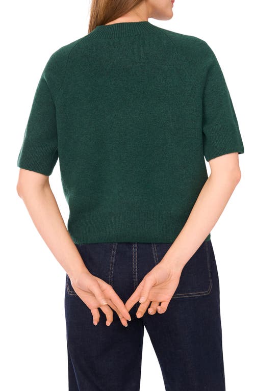 Vince Camuto Crewneck Short Sleeve Sweater In Green