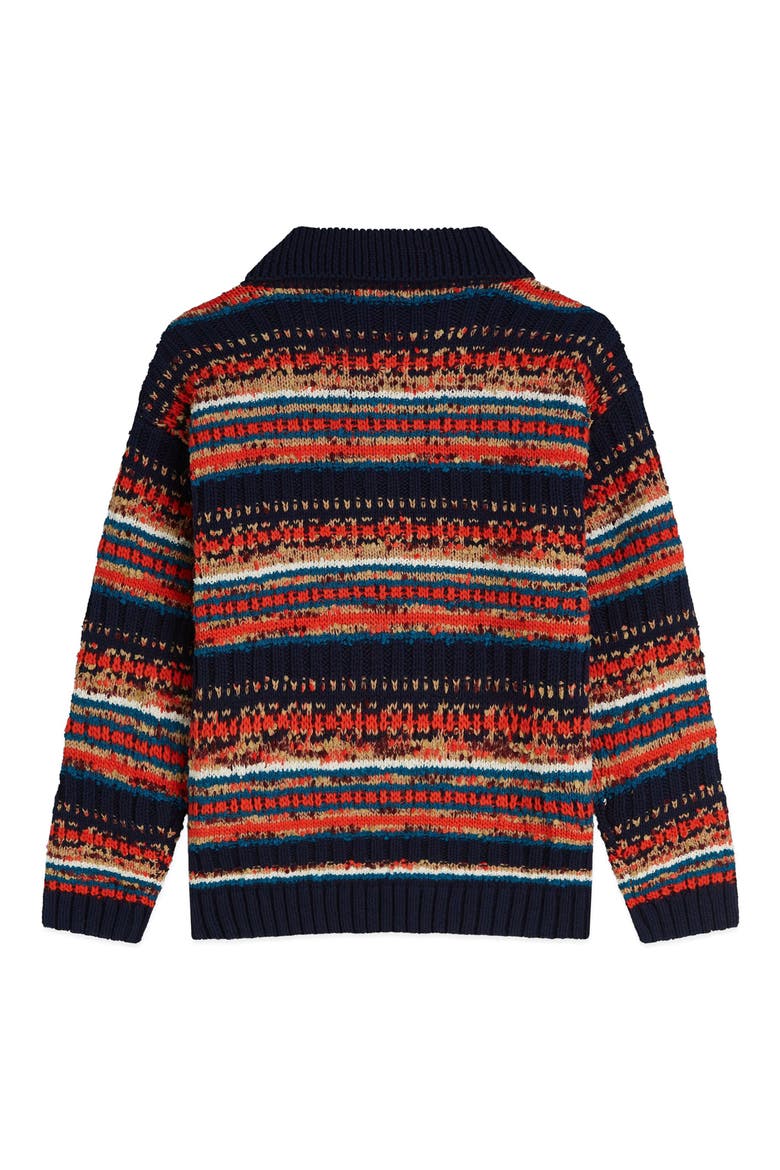 Kids' Striped Quarter Zip Sweater, Alternate, color, MULTI COLOR STRIPE